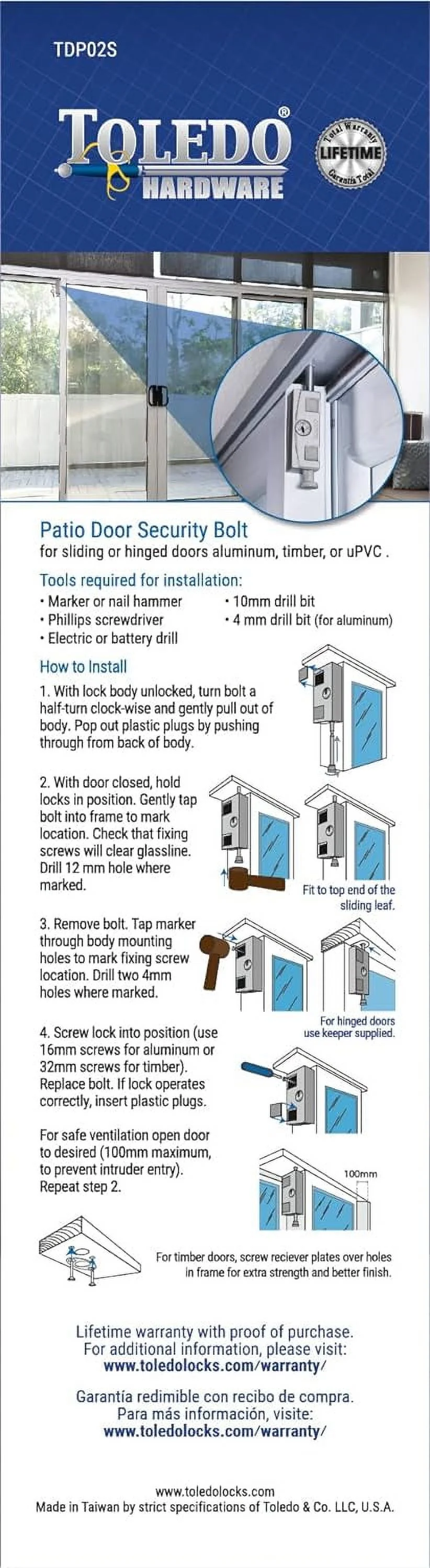 Glass Showcase Lock (Ratchet Glass Cabinet Display Case Lock) With Yale Keyway