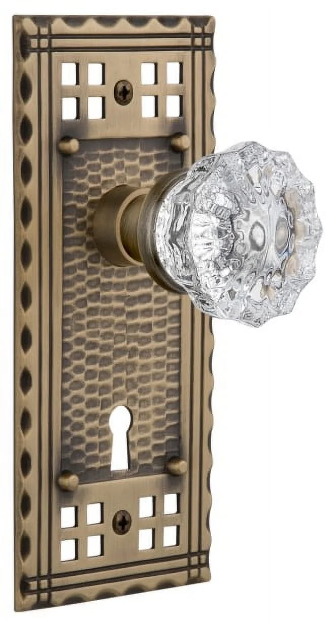Nostalgic Warehouse Cracry_Sd_Kh Vintage Crystal Single Dummy Door Knob - Brass
