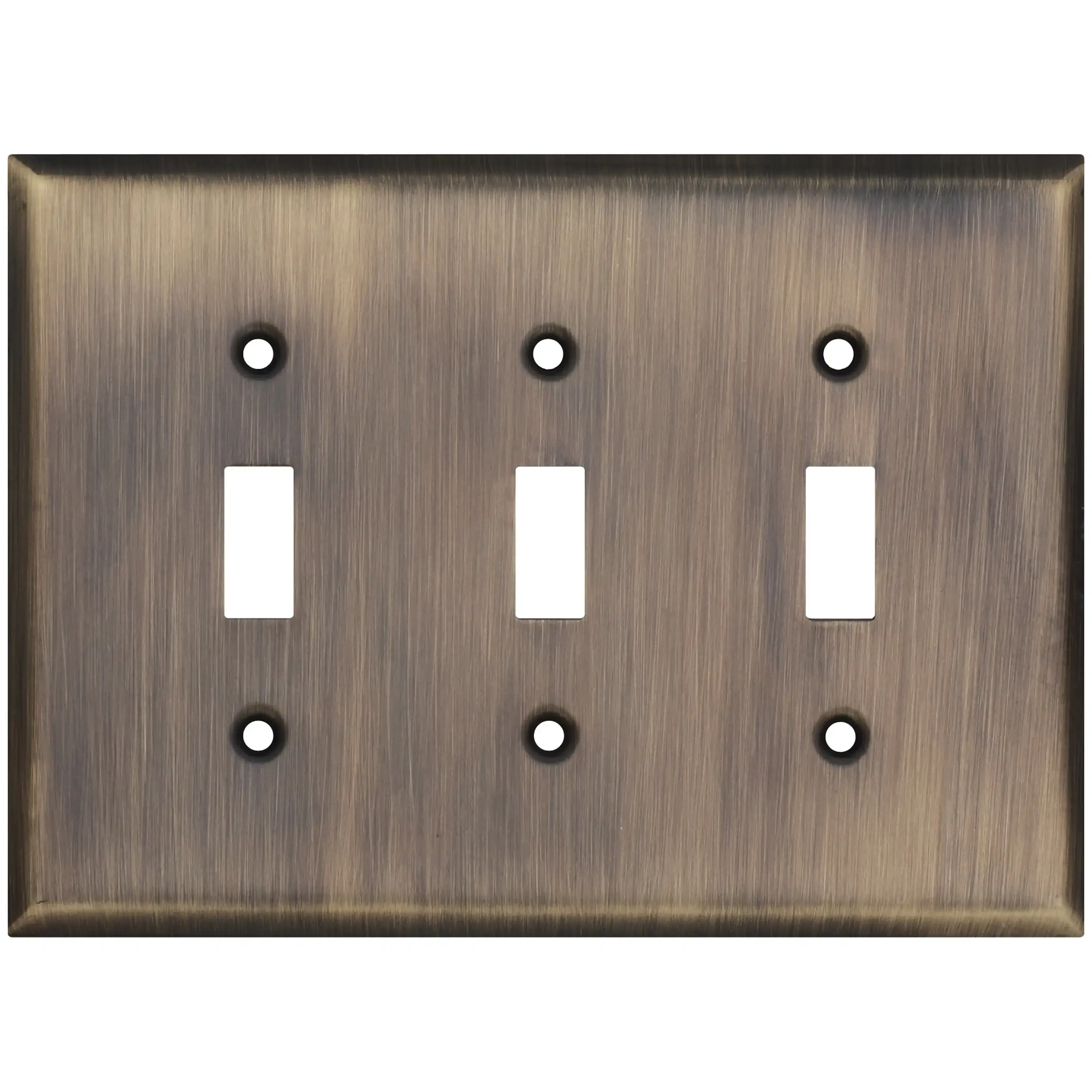 (case of 2),National Hardware S832-923 Stanley Basic Triple Switch Wall Plate Antique Brass
