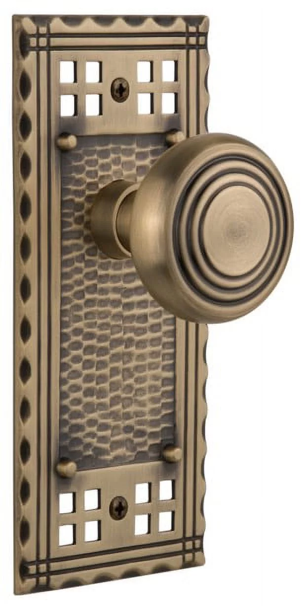 Nostalgic Warehouse Cradec_Prv_234_Nk Vintage Art Deco Solid Brass Privacy Door Knob Set -