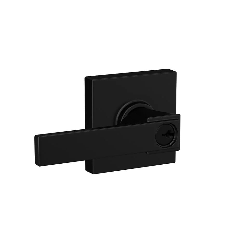 Schlage F51a-Nbk-Col Northbrook Single Cylinder Keyed Entry Door Lever Set - Black