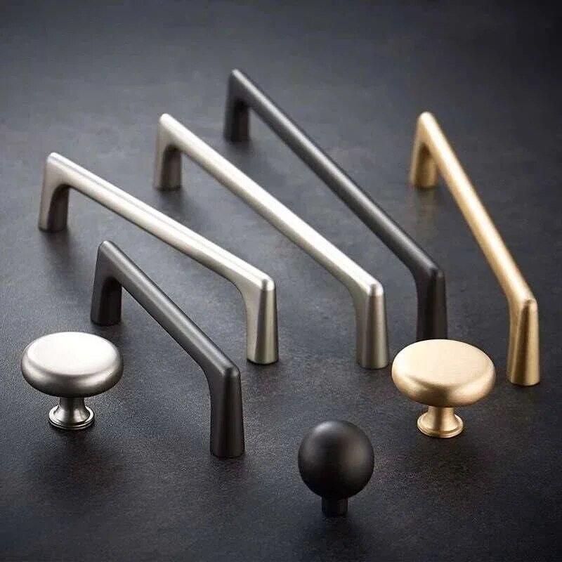 Cupboard Handles Pearl Gray Brass Gold Cabinet Door Handles Zinc Alloy Drawer Knobs Pulls Kitchen Furniture Handle Hardware Brushed Nickel 160mm