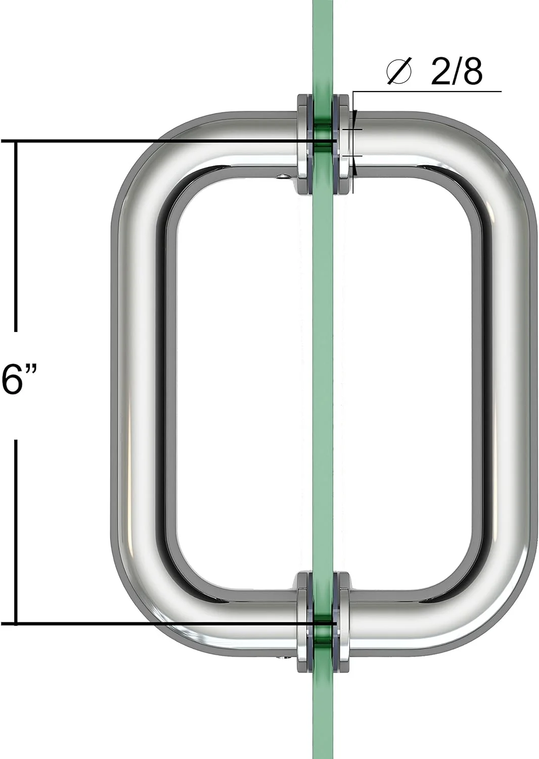 Shower Door Handle Back To Back Door Pull Handle For Sliding Glass Shower Door Stainless Steel Chrome Finish Tubular Sliding Door Handle 6 Inch