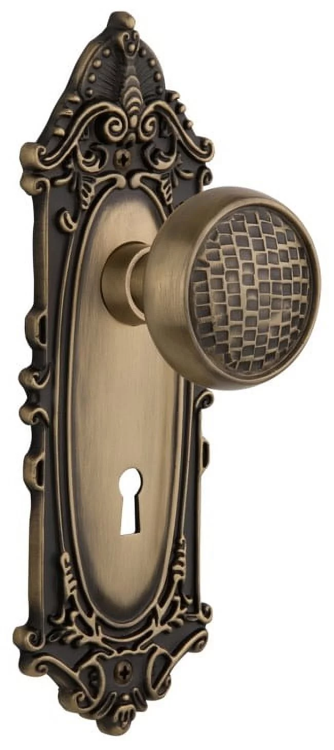 Nostalgic Warehouse Viccra_Prv_238_Kh Craftsman Solid Brass Privacy Door Knob Set - Brass