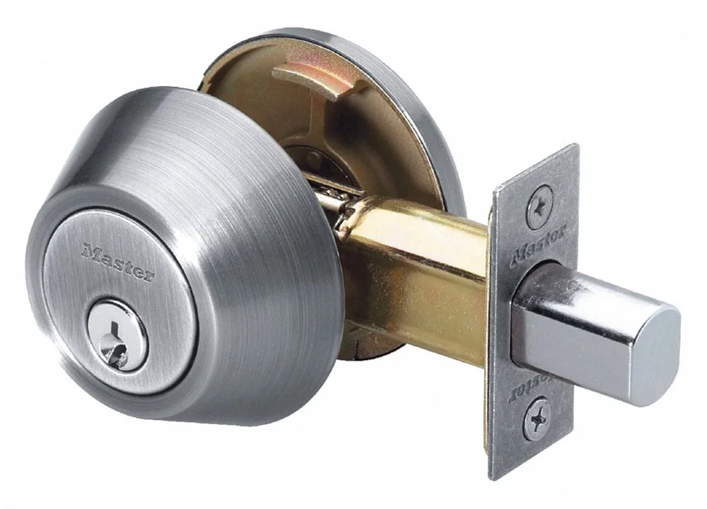 Master Lock Deadbolt,Satin Nickel,Single Cylinder DS0615KA DS0615KA ZO-G2145414