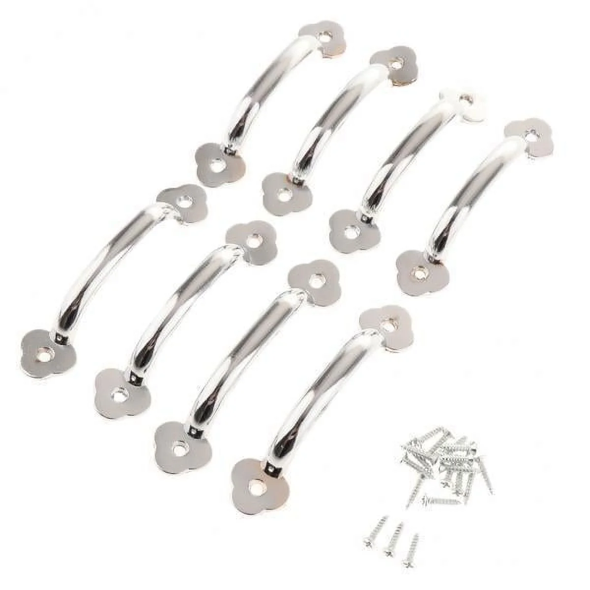 CUTICATE 10x8Pcs Antique Alloy Door Cabinet Knob Wardrobe Drawer Pull Handle Set Chrome