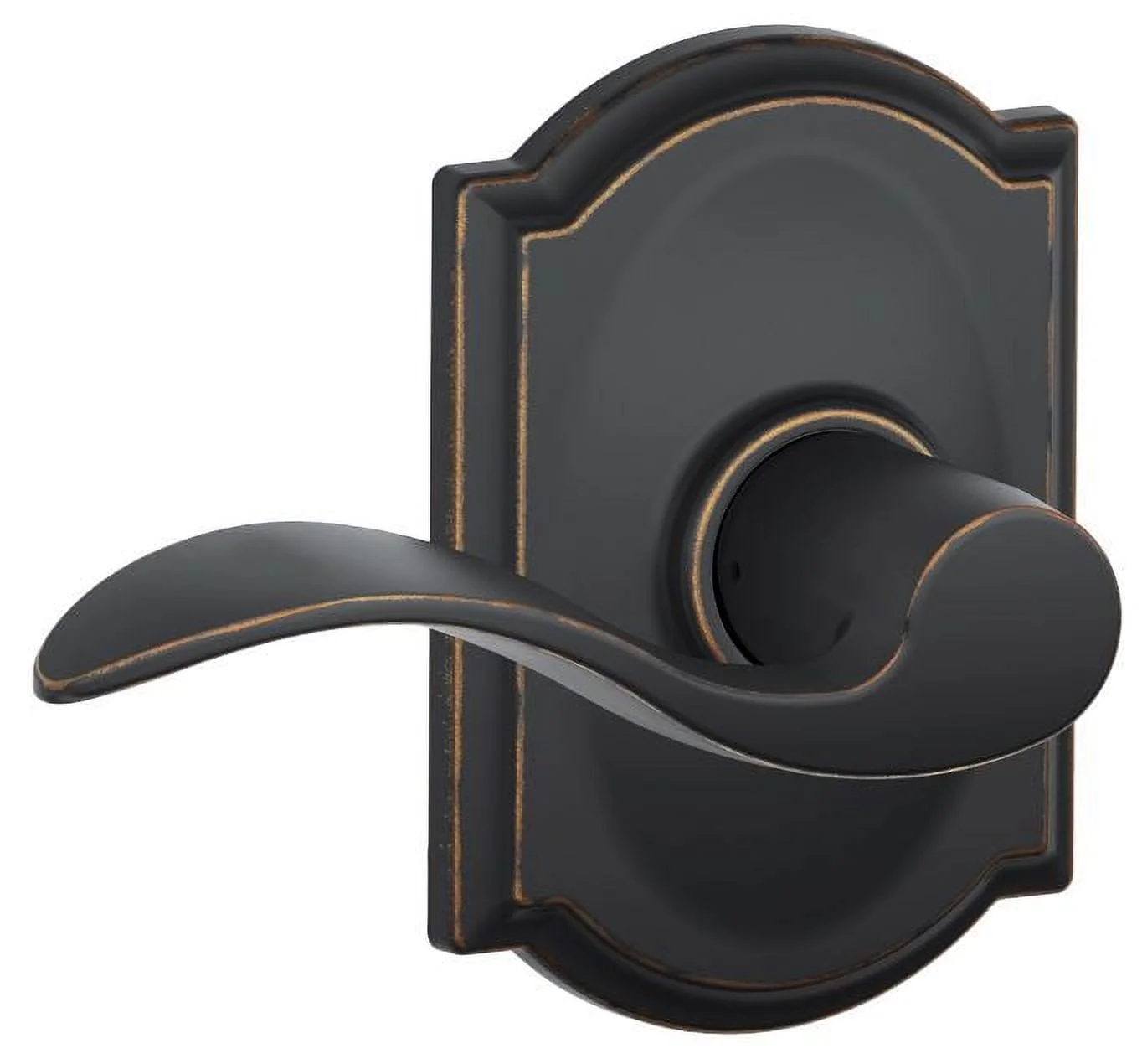 Schlage F10VACC716CAM Camelot Style Non-Locking Accent Lever, Aged Bronze