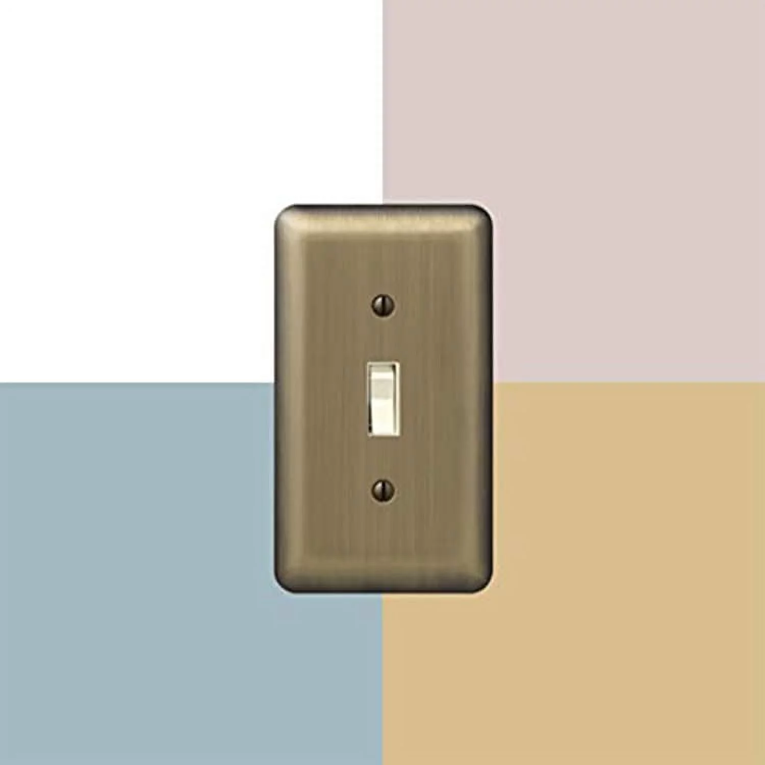 Amerelle 154T Moderne Wallplate 1 Toggle Steel Brushed Brass 1-Pack