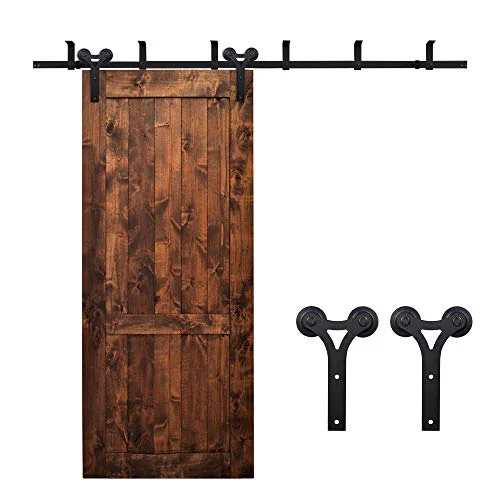 4-12FT Sliding Barn Door Hardware Kit Ceiling Mount Style, 8FT Length Rails fit 48