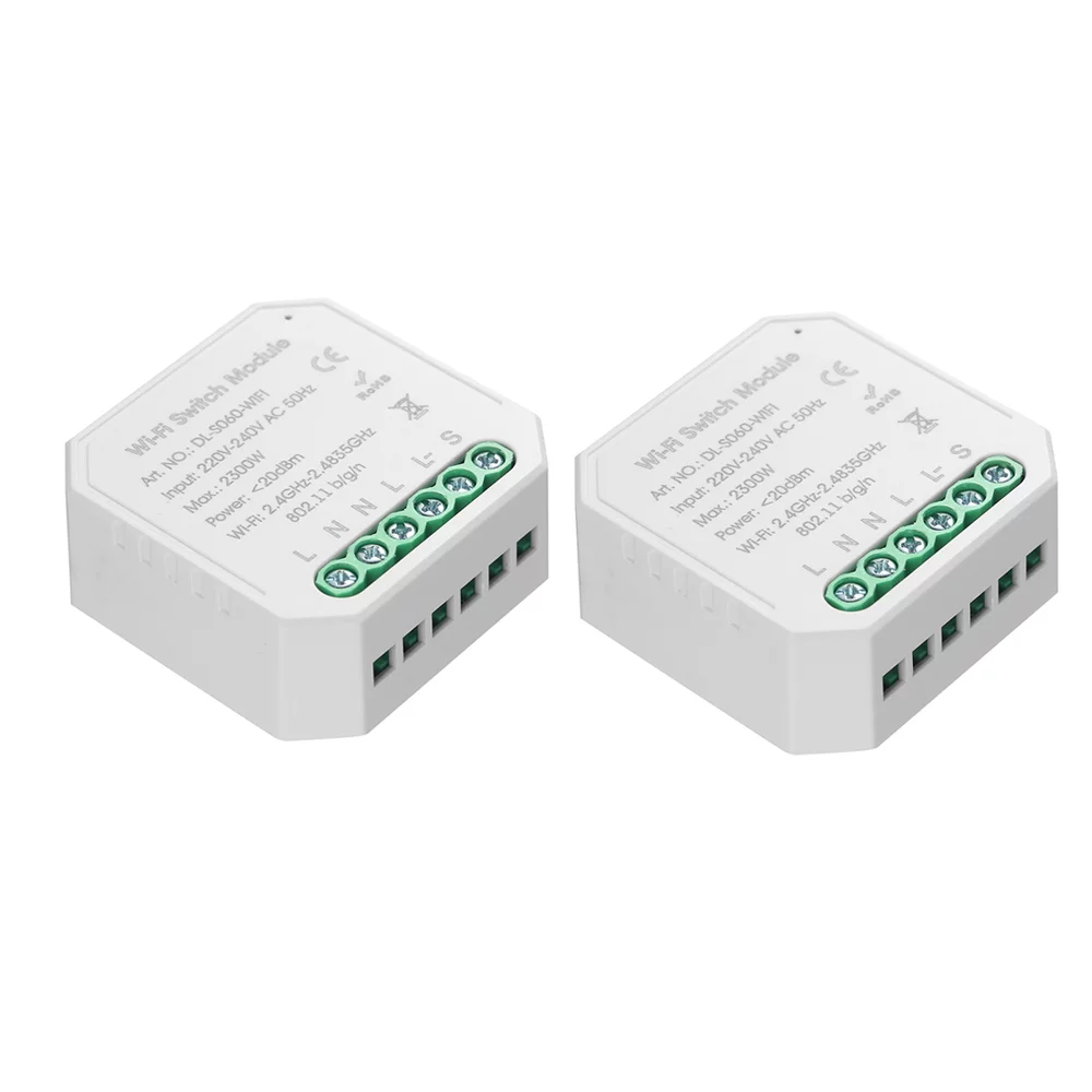 Walmeck DIY One Way Smart Switch Small Body APP Remote Control WiFi Switch Timer Light Switch Compatible With Home/Nest &