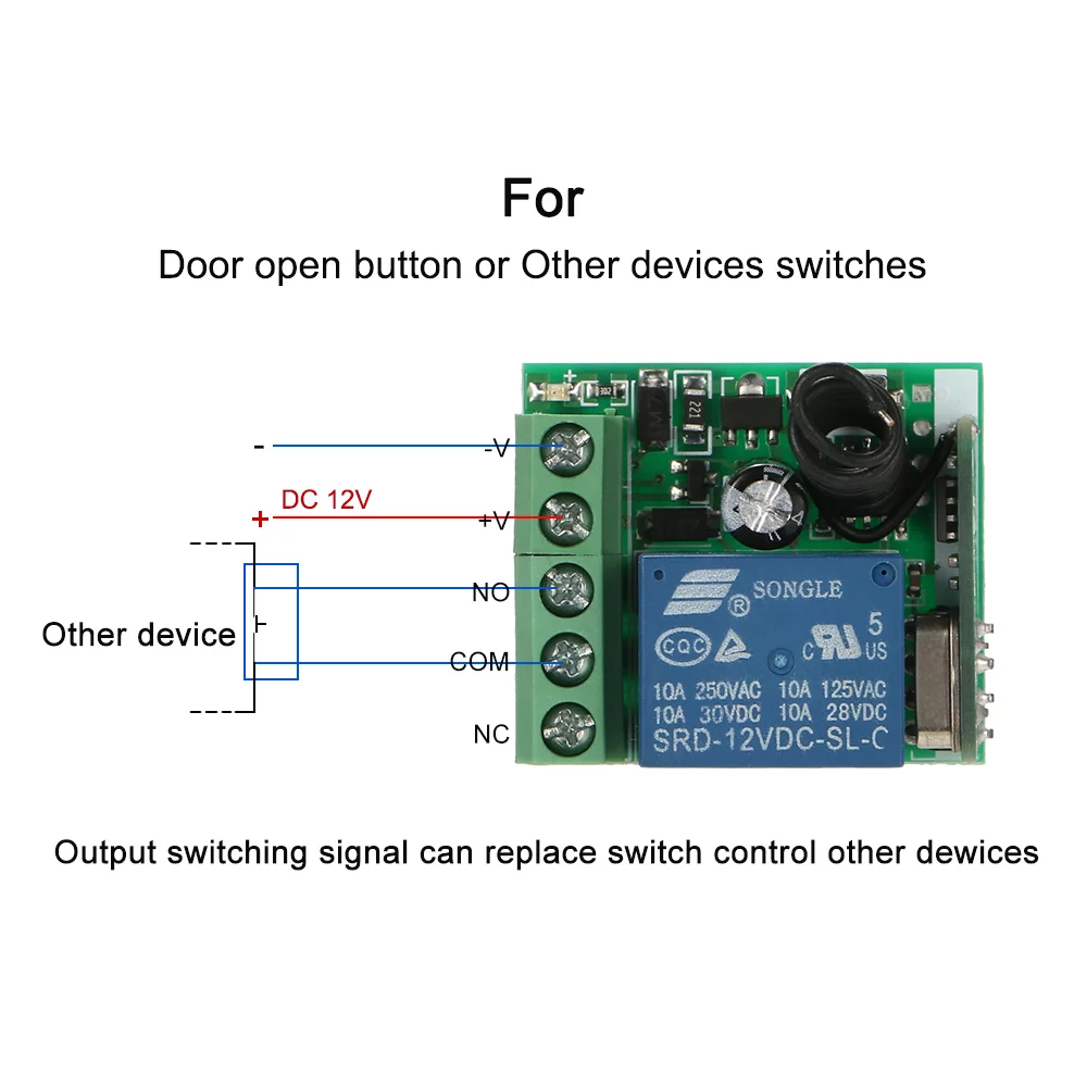 Smart Home 433Mhz DC 1CH&nbsp;Wireless Remote Switch Relay Receiver Transmitter Universal Remote Control Switch Module and RF Transmitter Remote Controls 1527