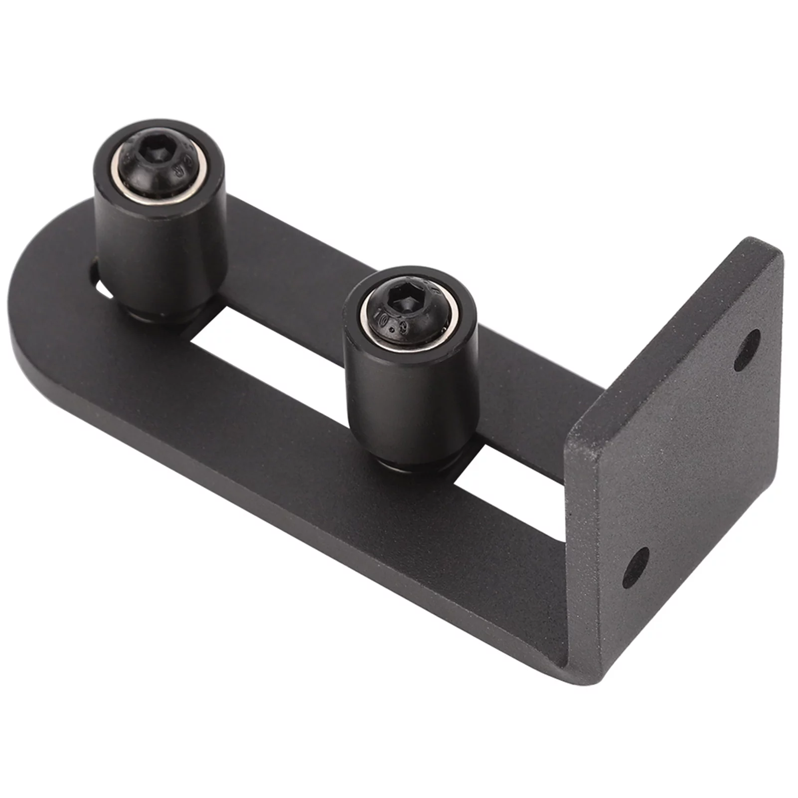 BYARSS Floor Guide,Carbon Steel Adjustable Sliding Floor Guide for Barn Door Hardware Accessory(带轴承双轮（黑色）)