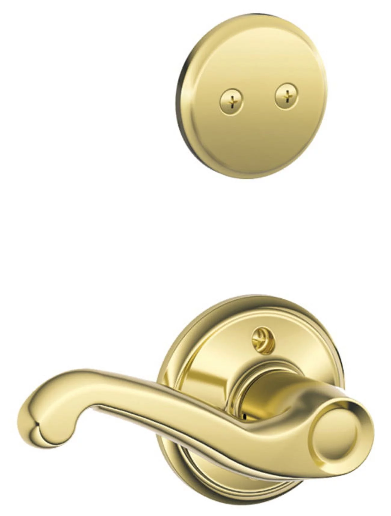 Schlage F94-Fla-Rh Flair Right Handed One-Sided Dummy Interior Pack - Brass