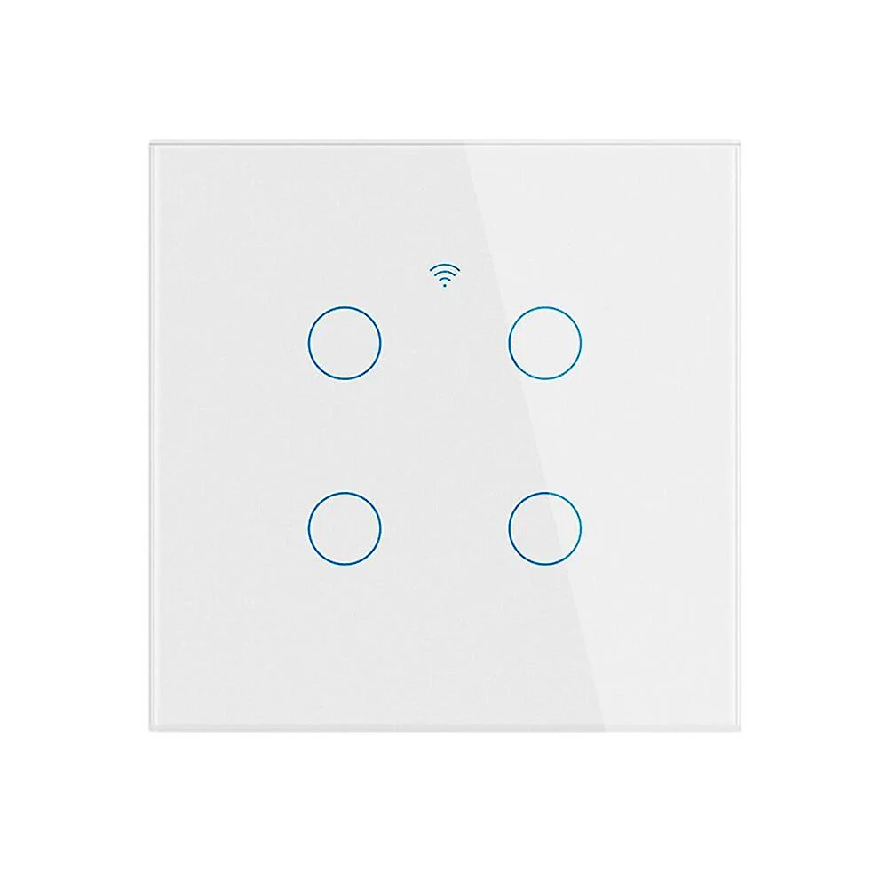 Wifi Smart Light Switch 1/2/3/4 Gang Glass Screen Touch Panel Voice Control Wireless Wall Switches Remote With Alexa Google Home