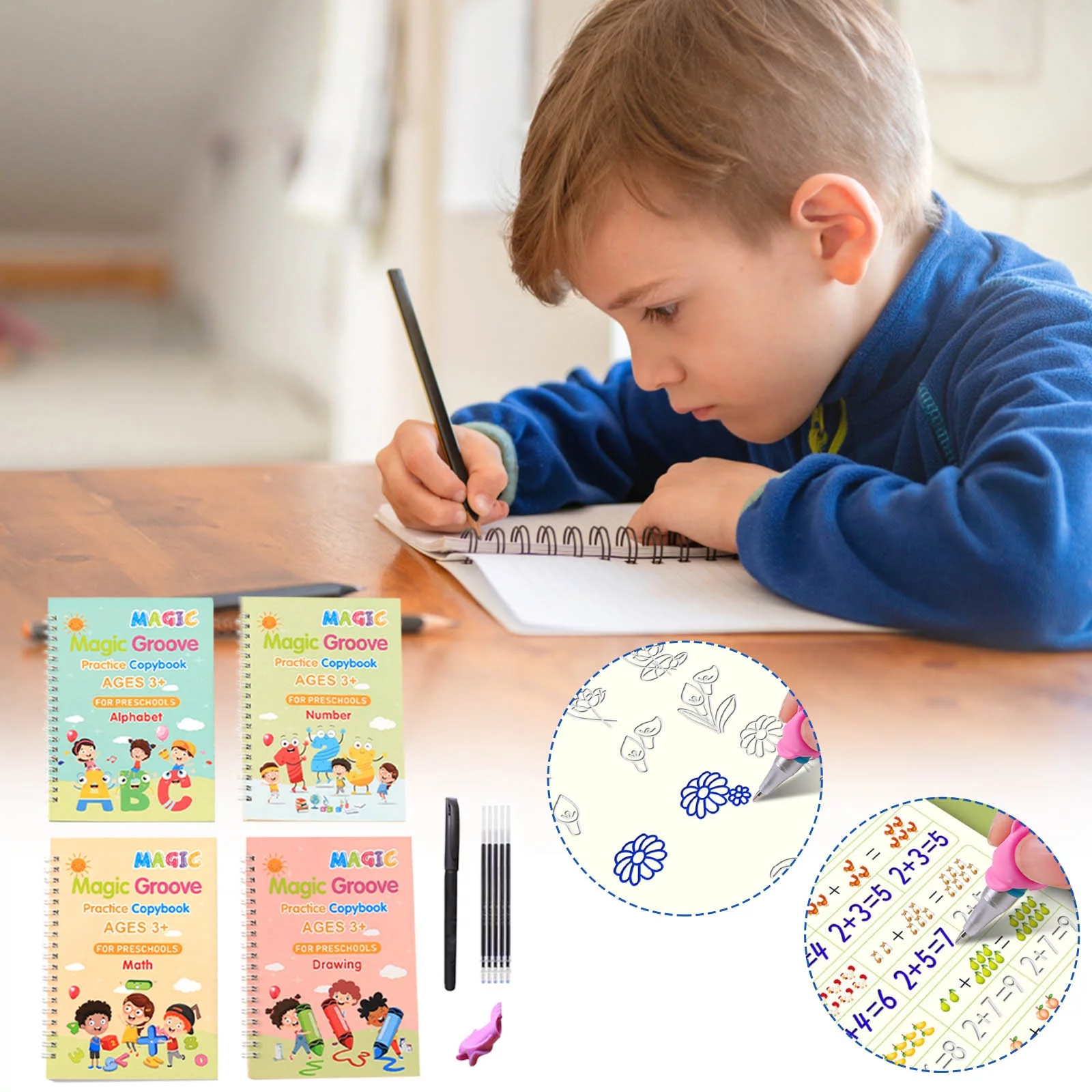 GBSELL Home Clearance Children's Practice Copybook-border English Children's Pen Control Training Hard Pen Pinyin Digital Practice Copybook 10ml Gifts for Women Men Mom Dad