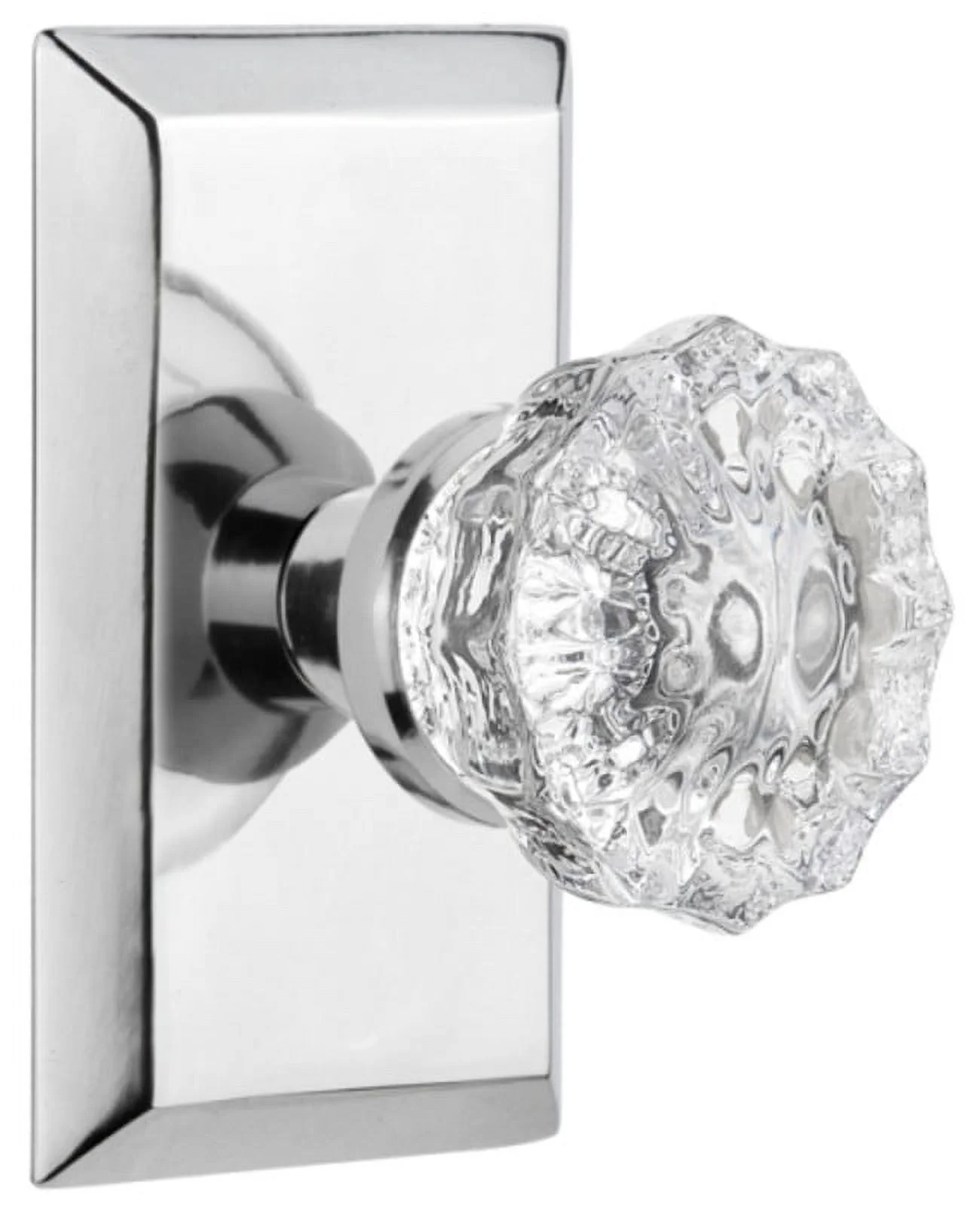 Nostalgic Warehouse Stucry_Sd_Nk Crystal Solid Brass Single Dummy Door Knob - Chrome
