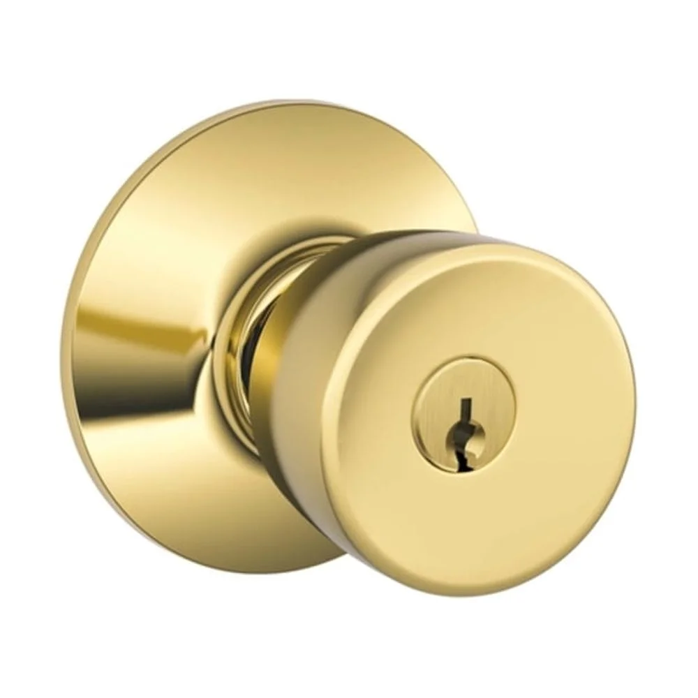 Schlage Bell Bright Brass Entry Lockset ANSI Grade 2 1-3/4 in.