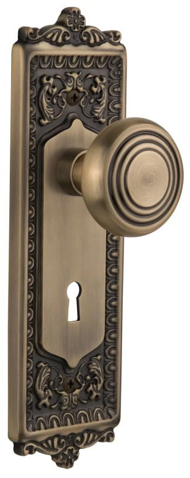 Nostalgic Warehouse Deco Door Knob with Egg and Dart Plate