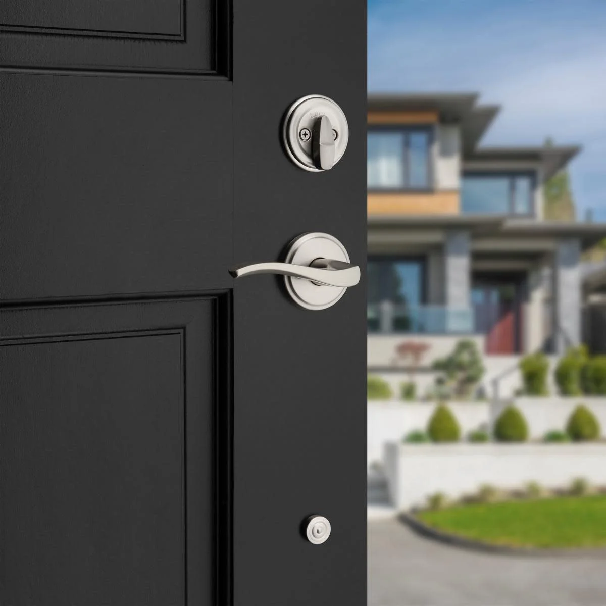 Kwikset 966Selrh.Univ Sedona Right Handed Lever Single Cylinder Interior Pack - Black