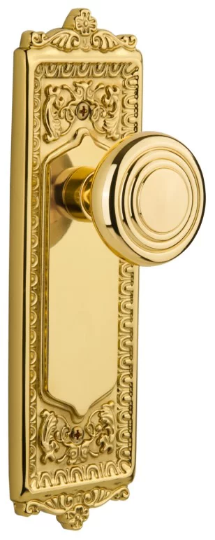 Nostalgic Warehouse Deco Door Knob with Egg and Dart Plate