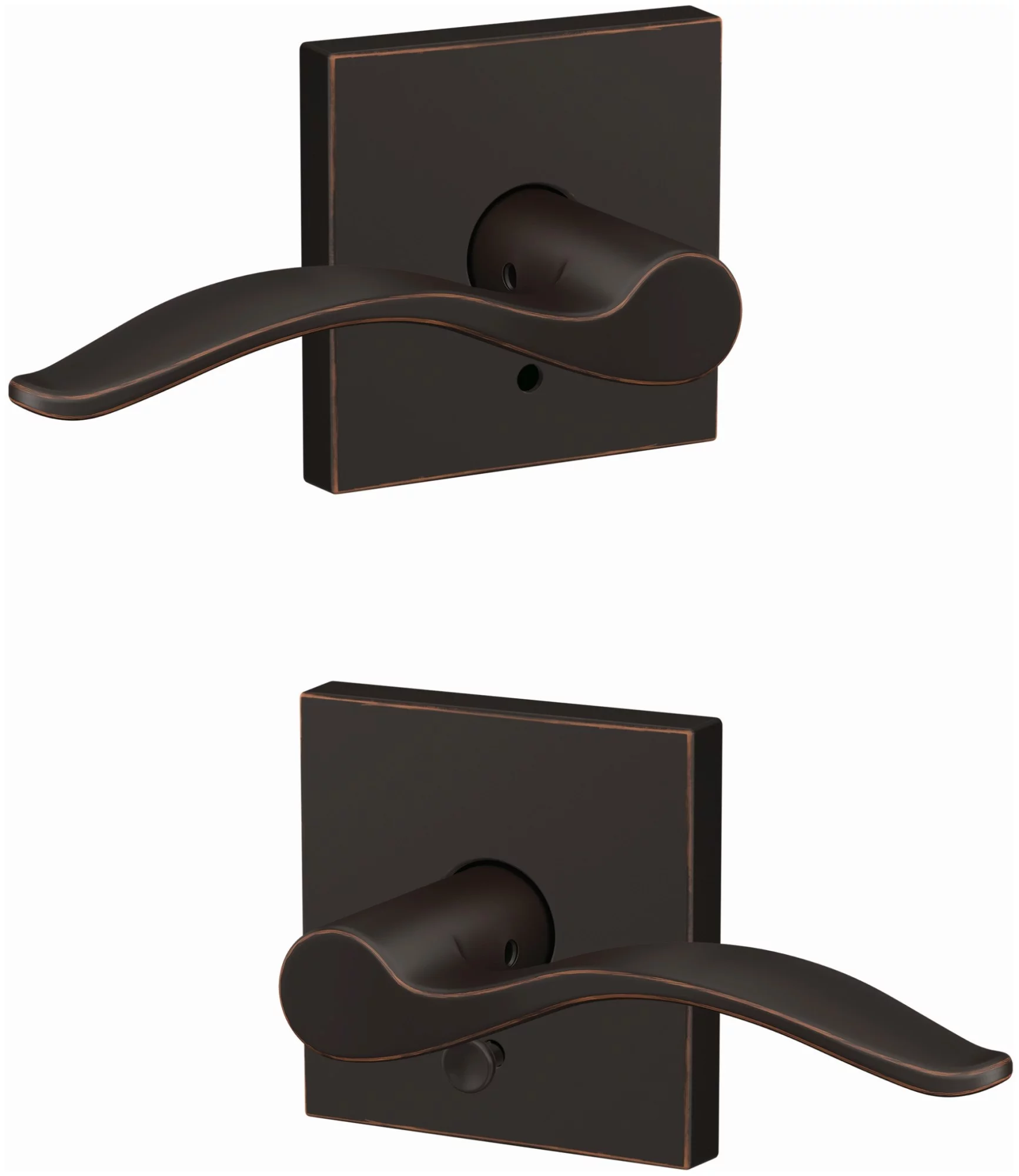 Schlage Fc21-Pen-Col Custom Pennant Passage Or Privacy Door Lever Set - Black