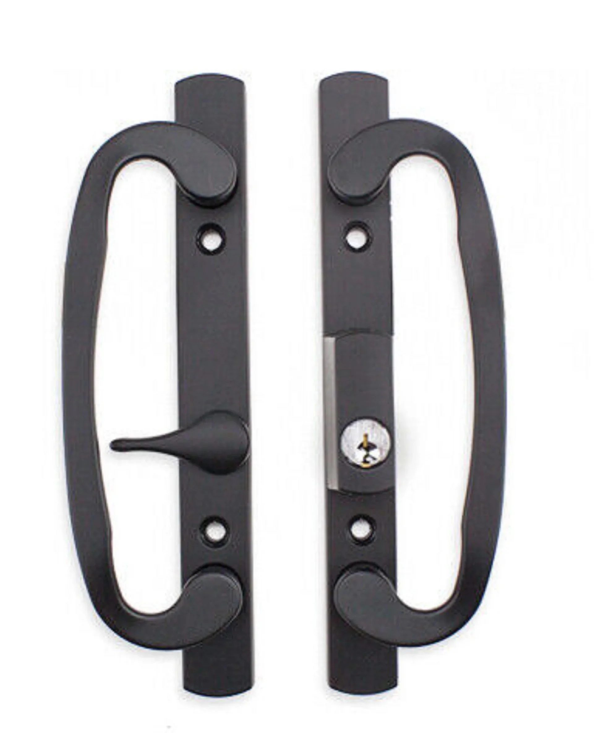 8.5 Legacy Sliding Patio Glass Door OffSet Handle Set with Keys - Sash Controls 2265 Keyed Lock - Mortise Type, Fits 3-15/16 Screw Hole Spacing + 1-1/4 to 2-1/4 Door Thickness