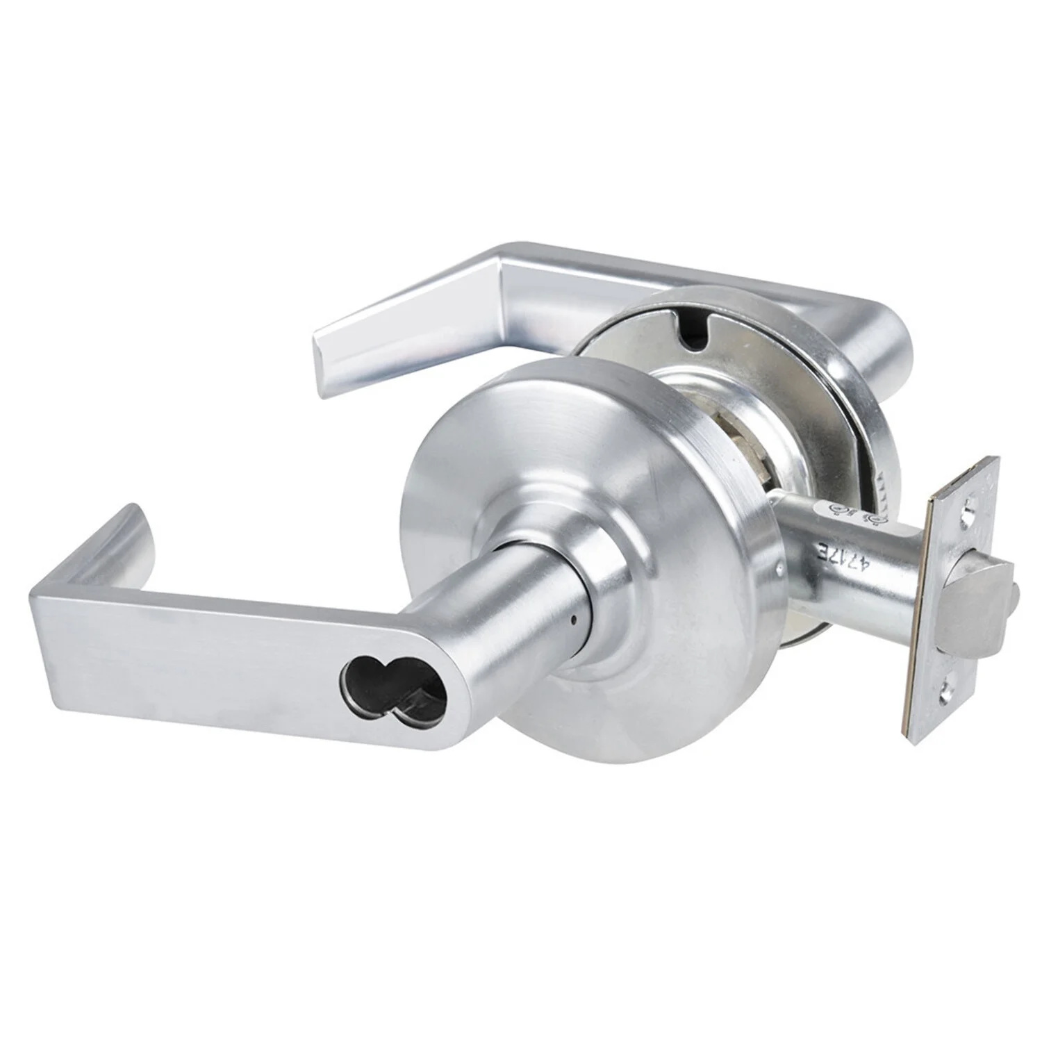 Schlage ND80BD RHO 626 Grade 1 Storeroom Lock Rhodes Lever SFIC Prep Less Core Satin Chrome Finish Non-Handed