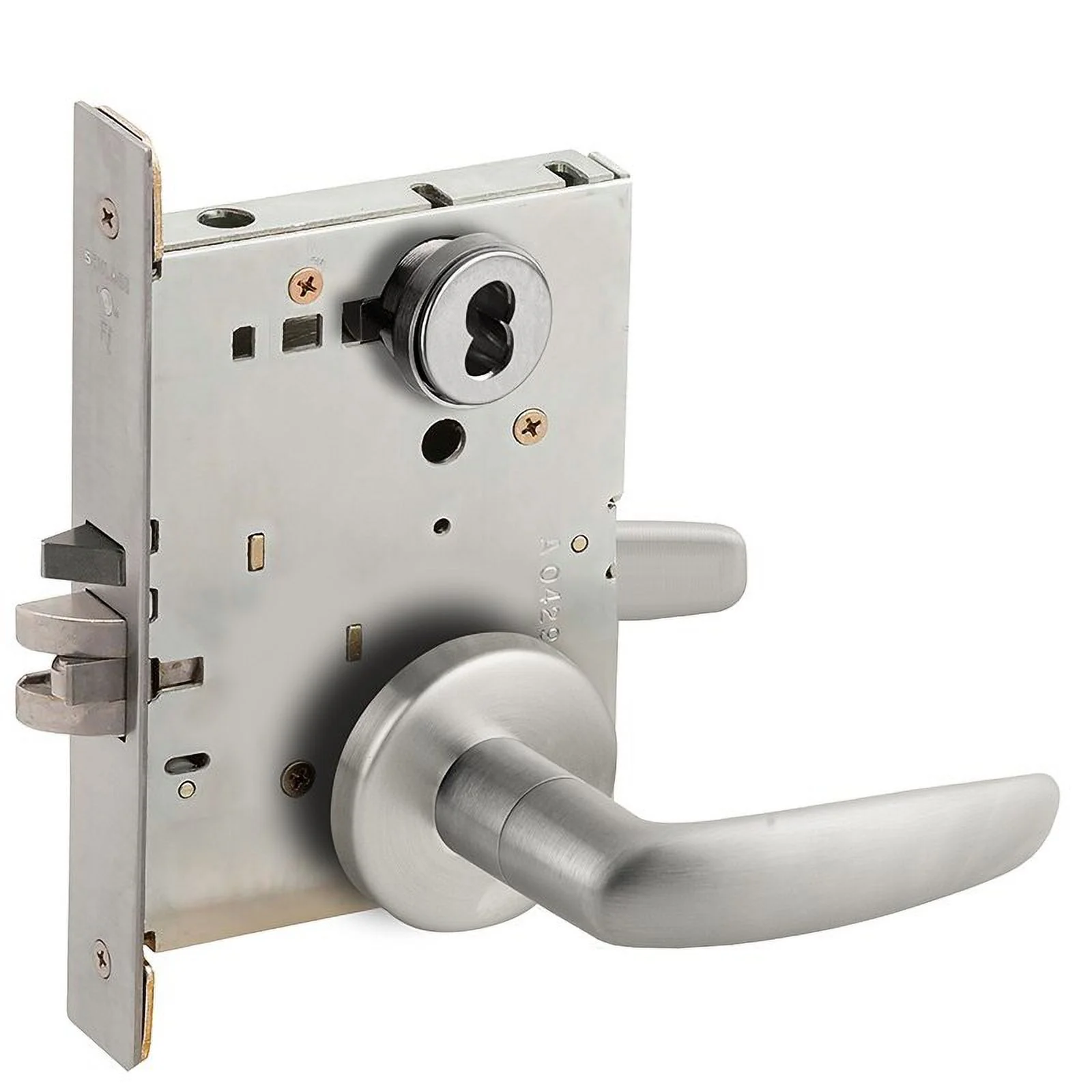 Schlage L9080J 07B 626 Grade 1 Storeroom Mortise Lock Schlage FSIC Less Core 07 Lever B Rose Satin Chrome Finish Field Reversible