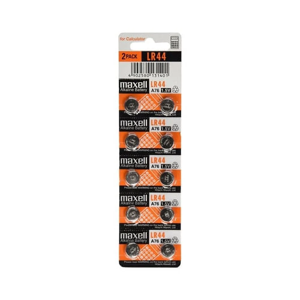 30-Pack LR44 / A76 Maxell Alkaline Button Batteries