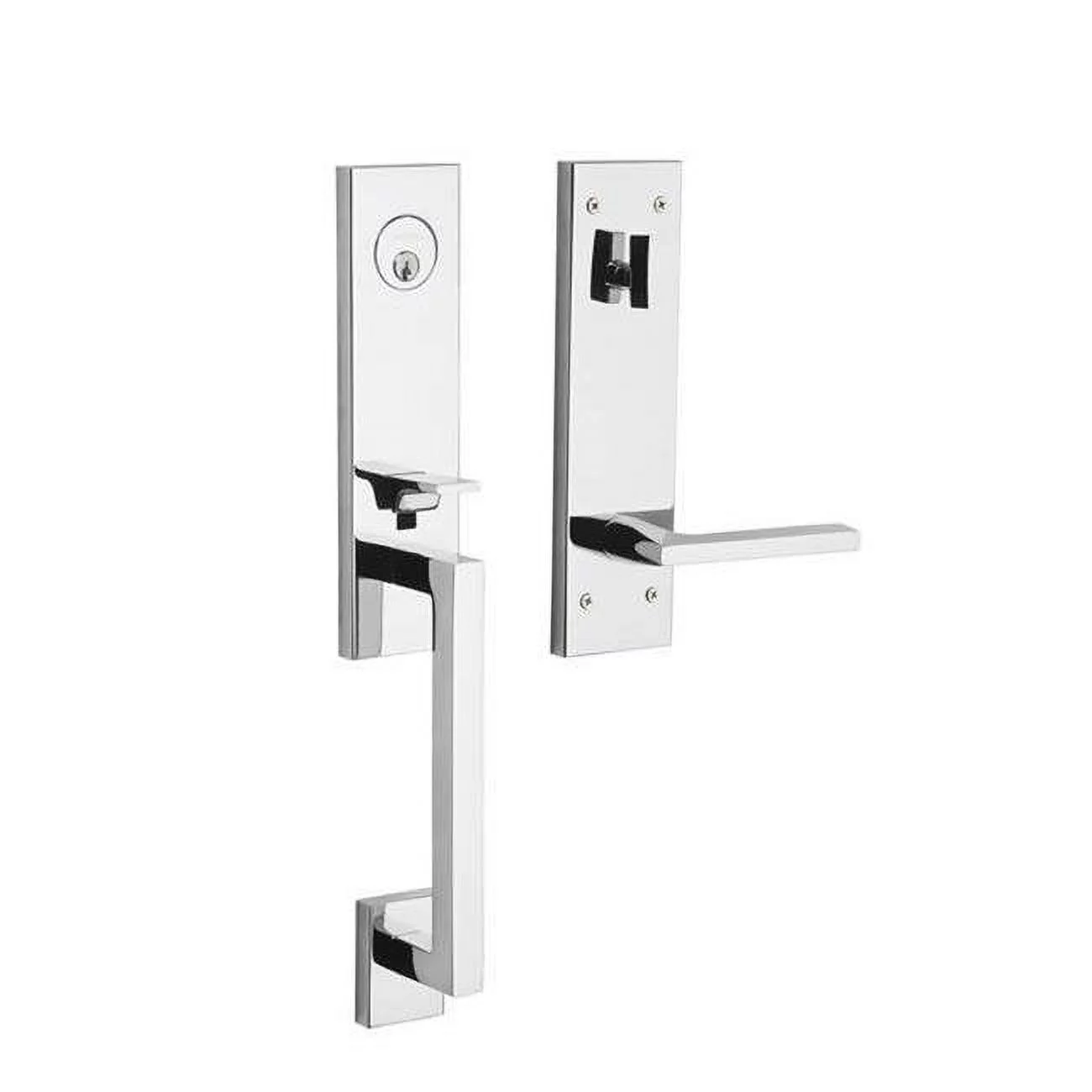 Baldwin 85391260RENT Minneapolis 0.75 in. Right Hand Single Cylinder Entry Tubular Handleset with 5162 Lever - Bright Chrome