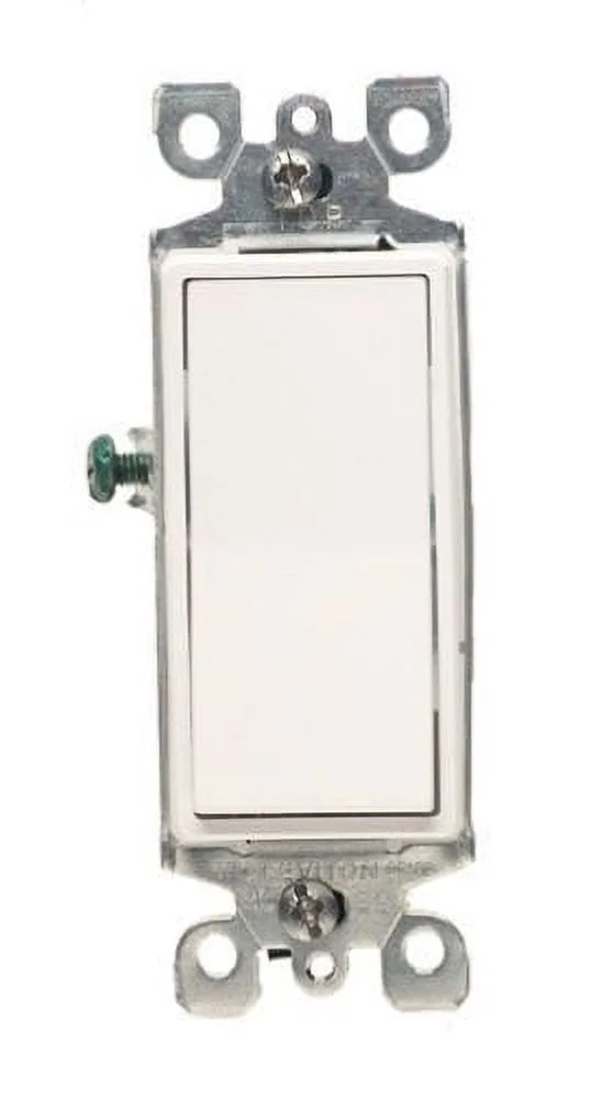 Leviton 5601-2WM 4 Pack 15Amp 120/277V Decora Rocker Single Pole AC Quiet Switch, White