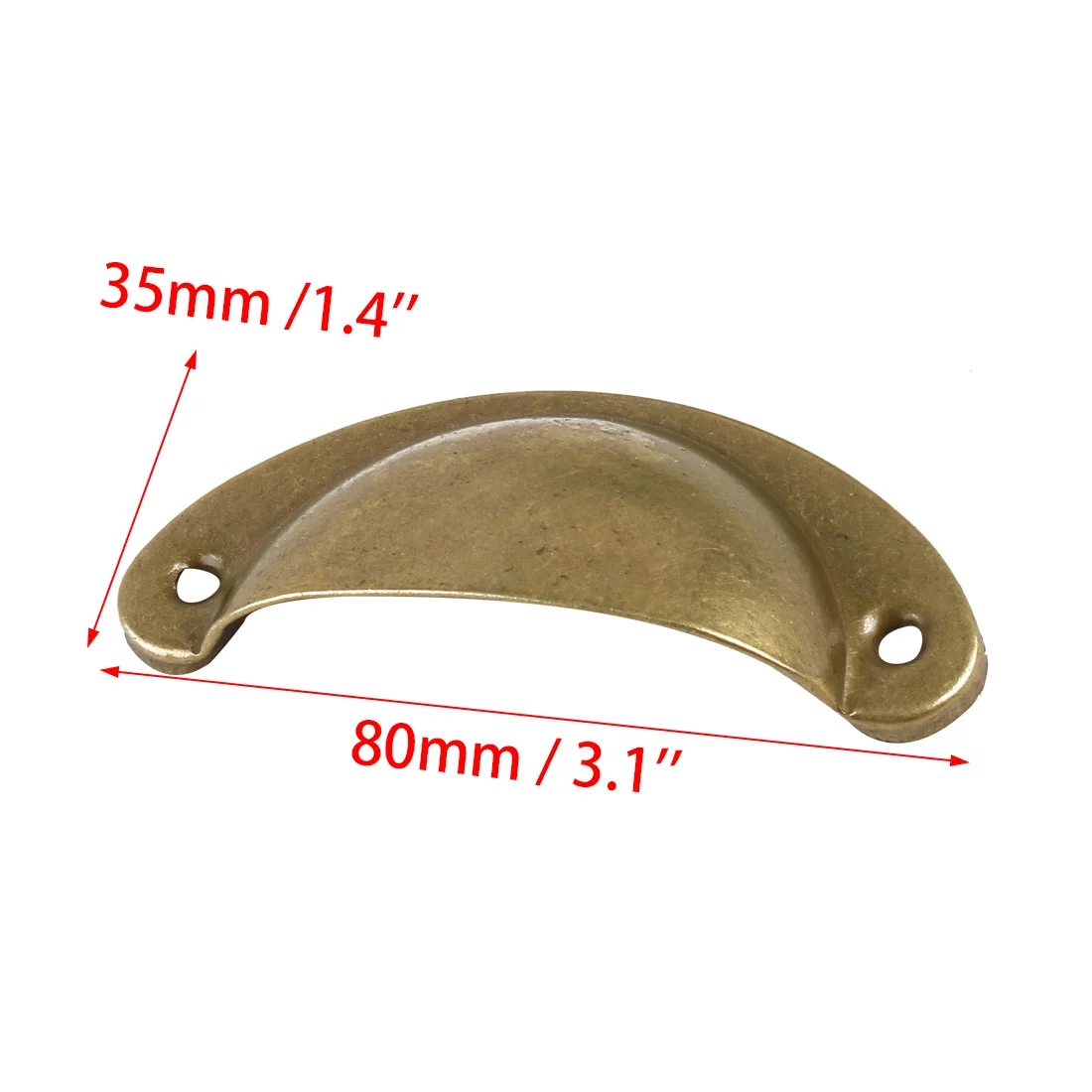 Uxcell 80x35x18mm Drawer Closet Iron Shell Shape Pull Handle Knob Brass Tone 8pcs