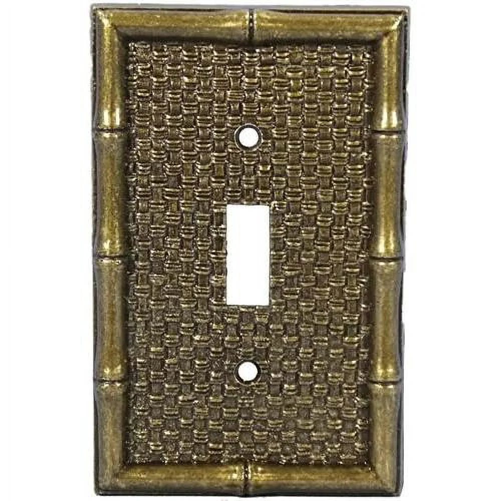 Brass Tiki Bamboo Toggle Switch Wallplate Cover 89601