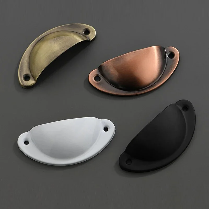 10 Pcs Vintage Cabinet Knobs and Handles Cupboard Door Cabinet Drawer Furniture Hardware Antique Brass Shell Pull Handles Brushed gold