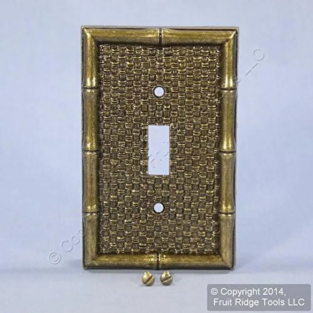 Brass Tiki Bamboo Toggle Switch Wallplate Cover 89601