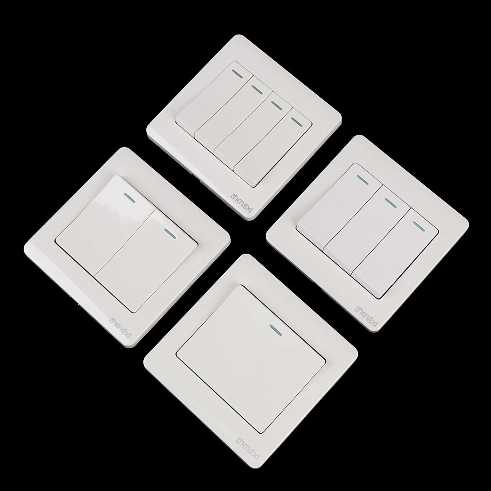 Wall Switch 1/2/3/4 Gang 1Way Button Wall Light Switch On / Off Push Button