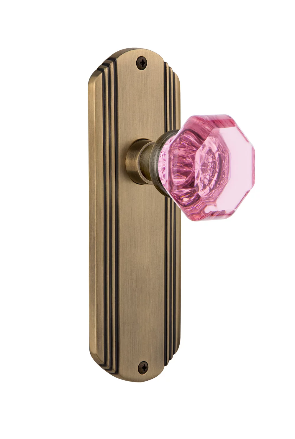 Nostalgic Warehouse Decwap_Prv_234_Nk Deco Solid Brass Rose Privacy Door Knob Set - Brass
