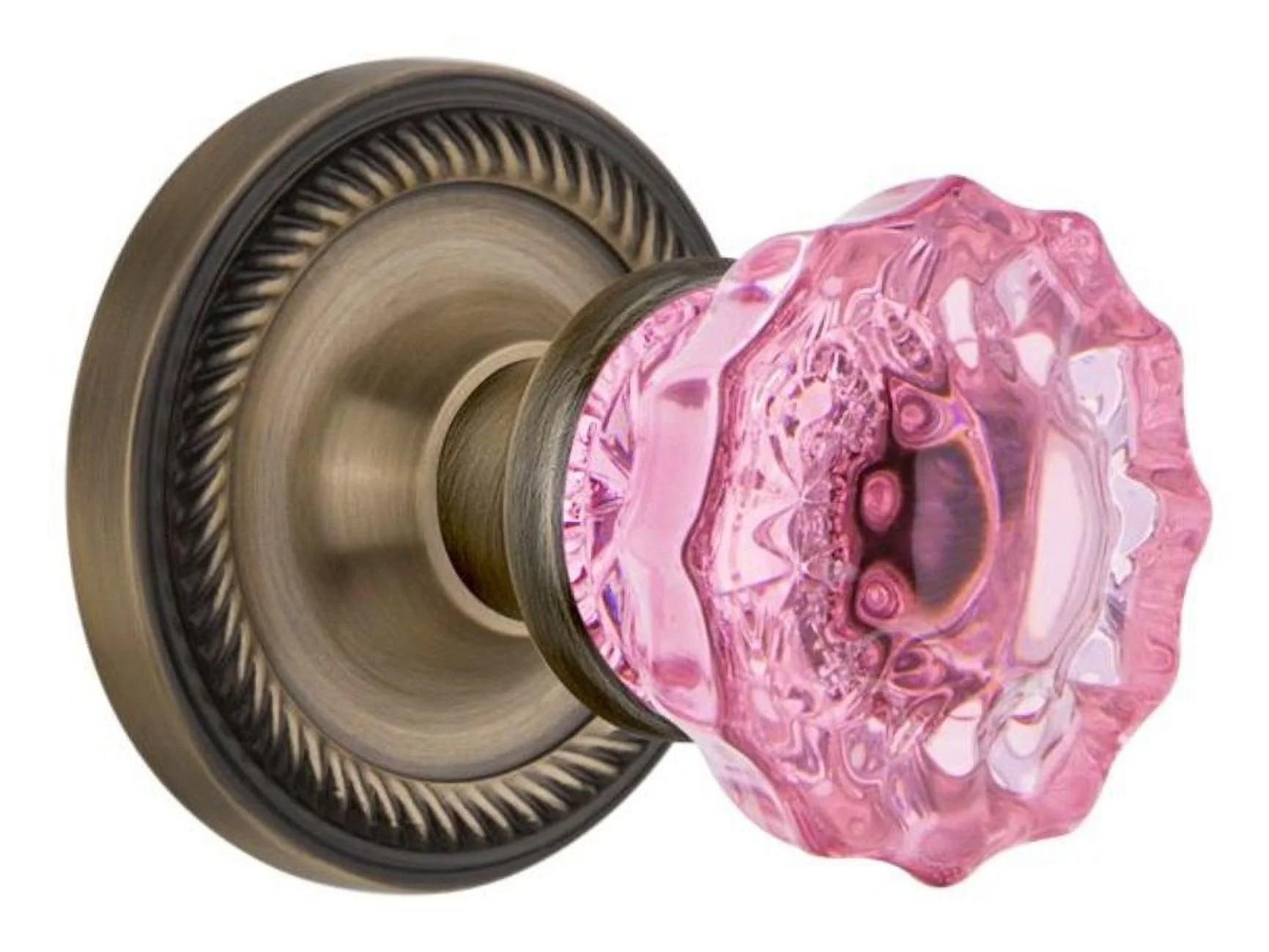 Nostalgic Warehouse Ropcrp_Psg_238_Nk Rope Solid Brass Rose Passage Door Knob Set - Brass