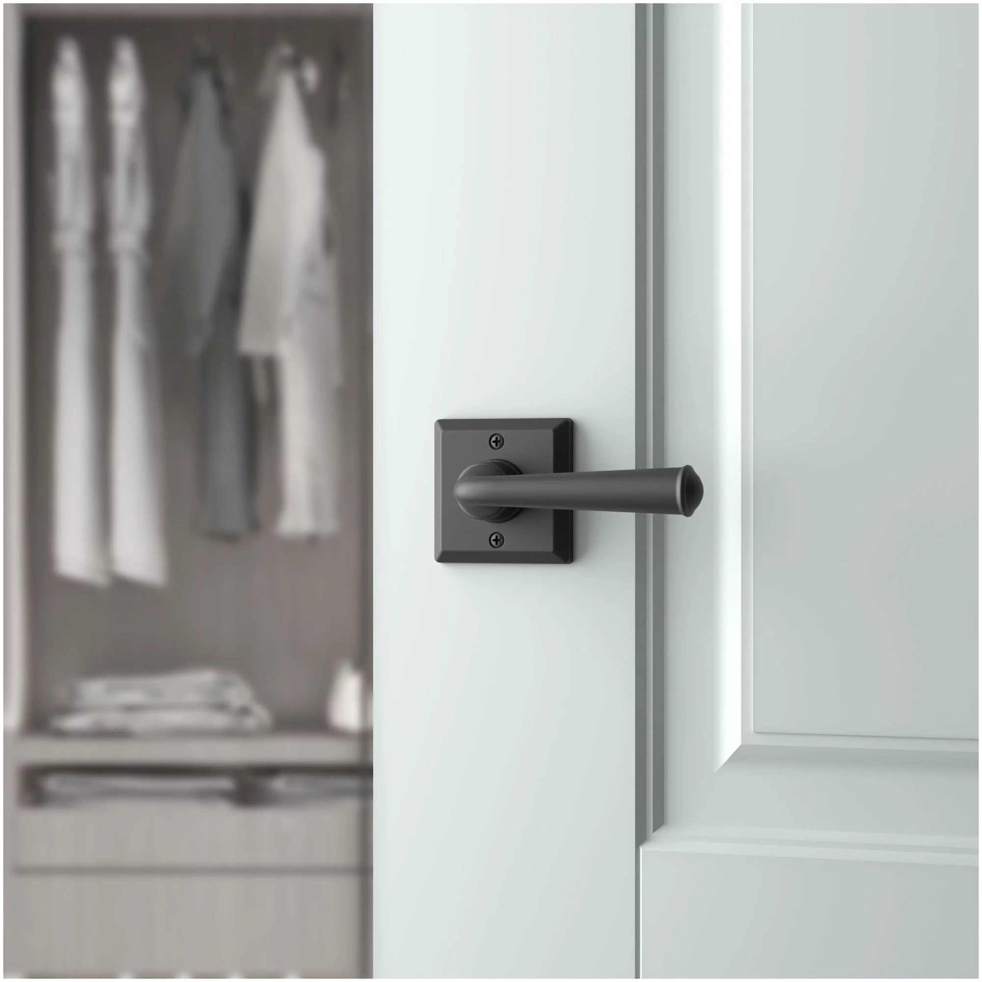 Baldwin Reserve HDFEDRTSR190 Half Dummy Right Hand Federal Lever and Traditional Square Rose Satin Black Finish