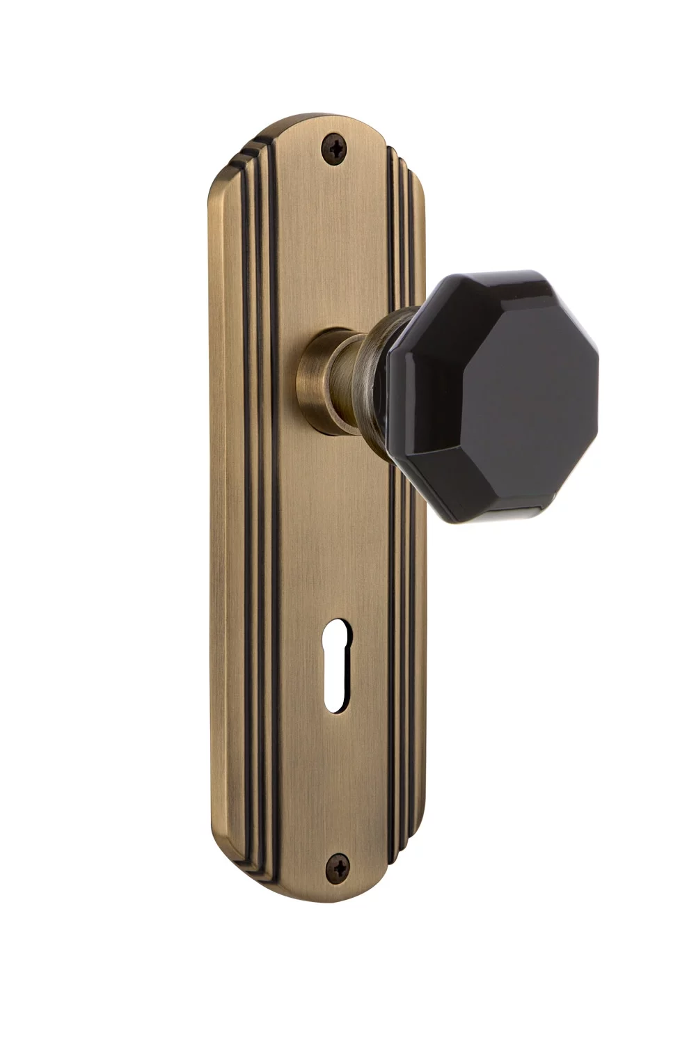 Nostalgic Warehouse Decwab_Psg_234_Kh Deco Solid Brass Rose Passage Door Knob Set - Brass