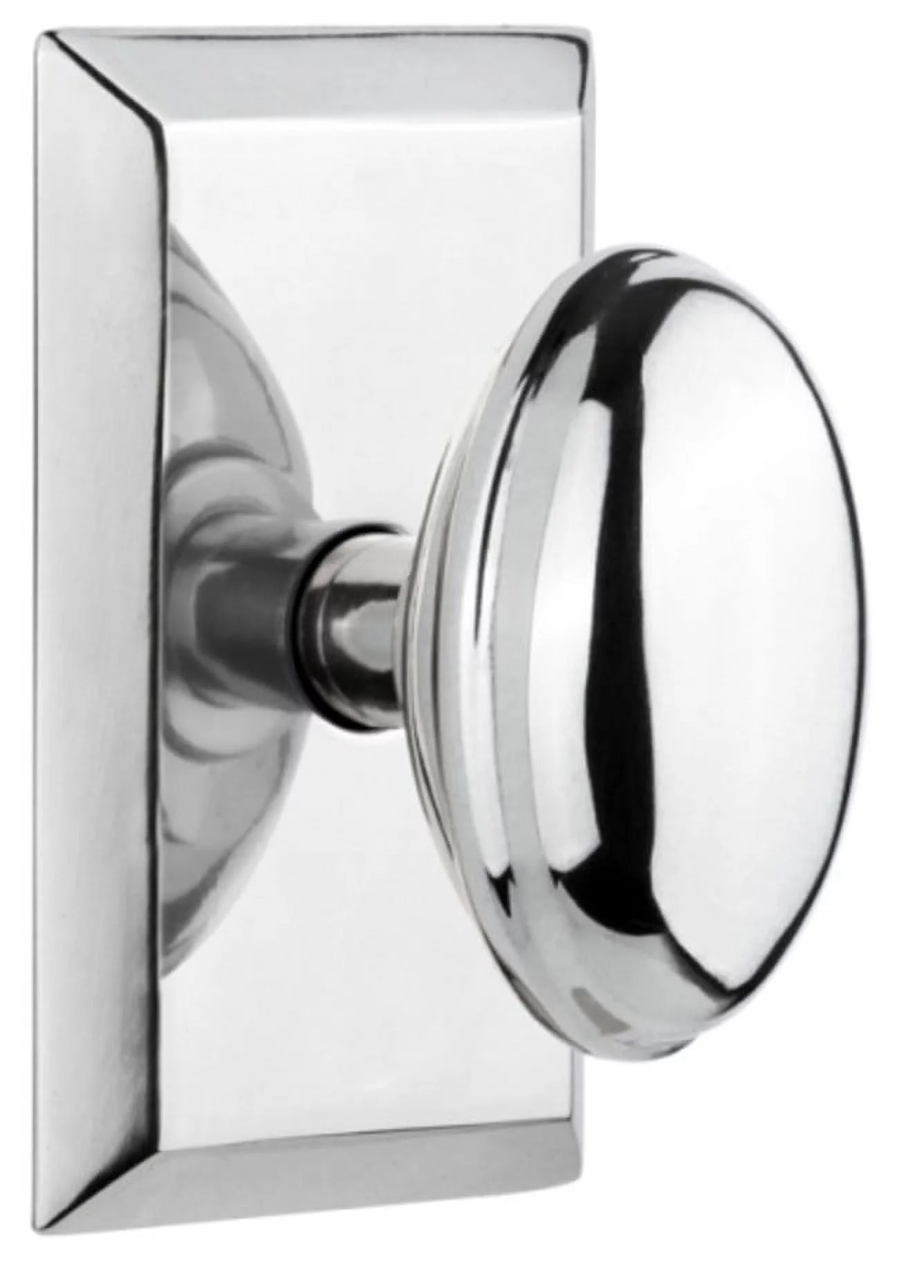 Nostalgic Warehouse Stuhom_Prv_234_Nk Homestead Solid Brass Privacy Door Knob Set - Chrome