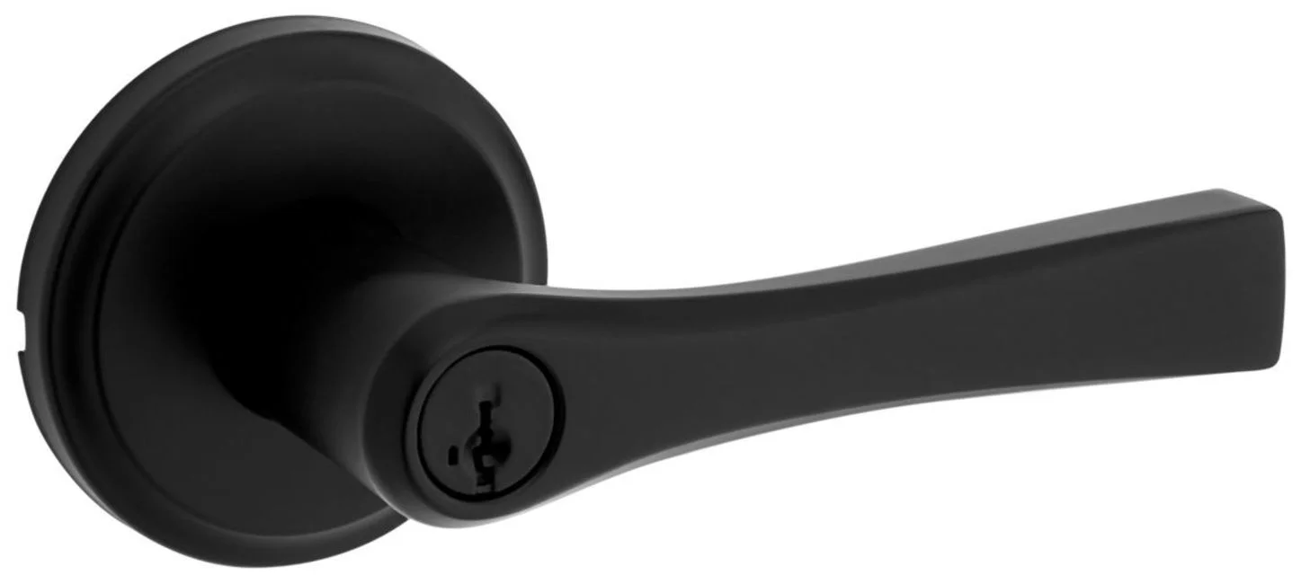 Kwikset 740Kal-S Katella Single Cylinder Keyed Entry Door Lever Set - Black