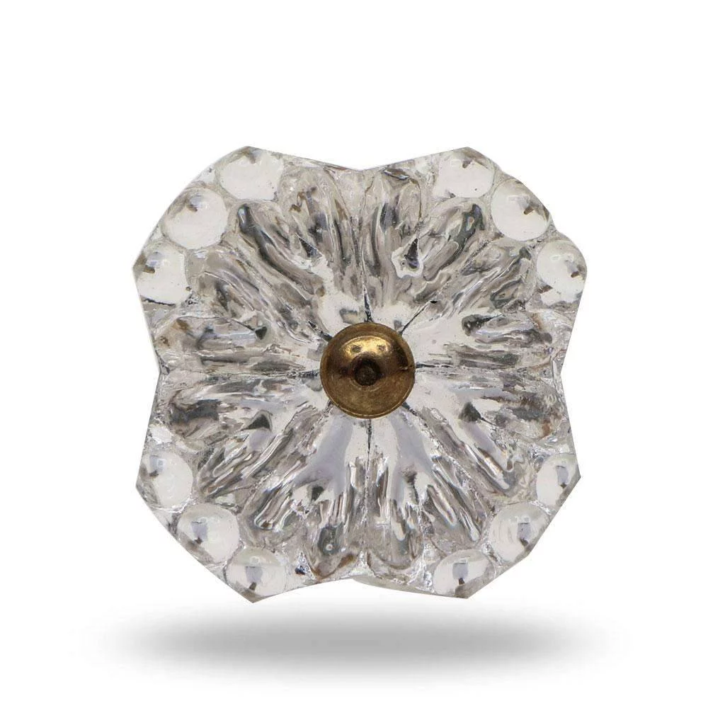 Set of Six Hobery Clear Glass Cabinet Knobs by Trinca Ferro