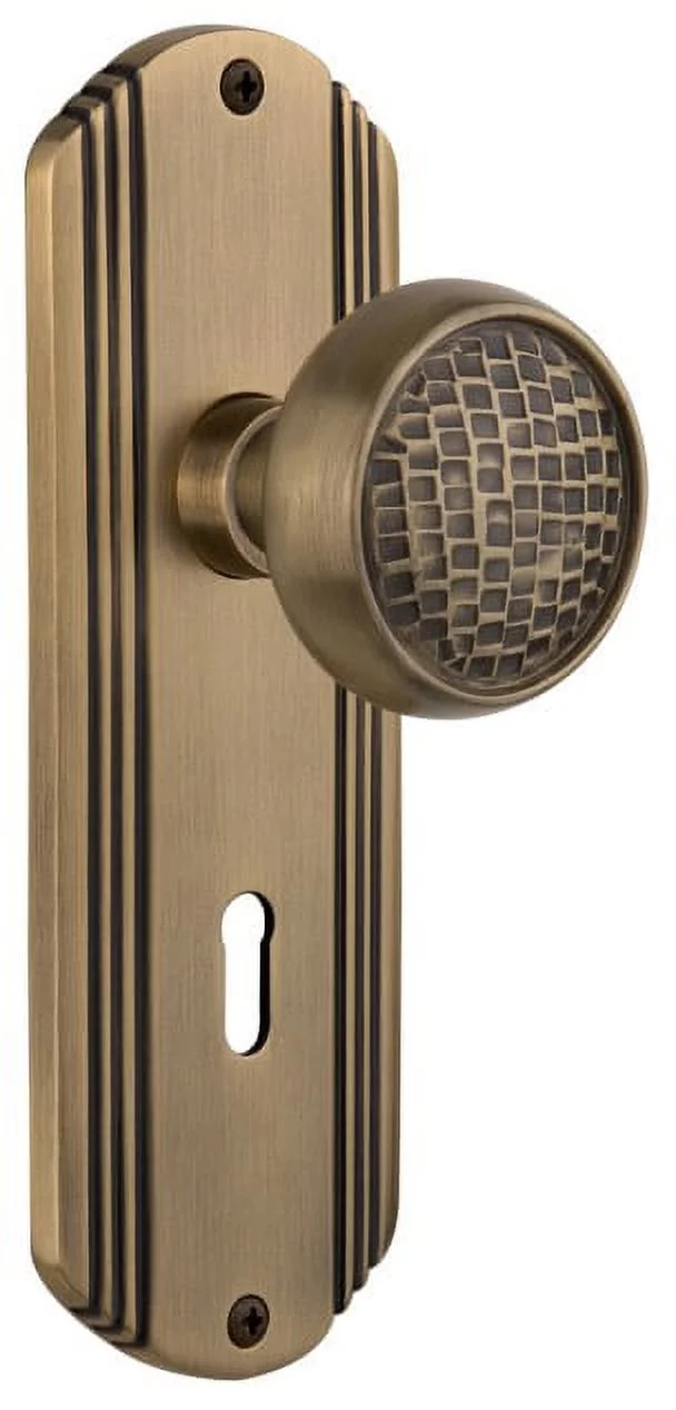 Nostalgic Warehouse Deccra_Prv_234_Kh Vintage Craftsman Solid Brass Privacy Door Knob Set