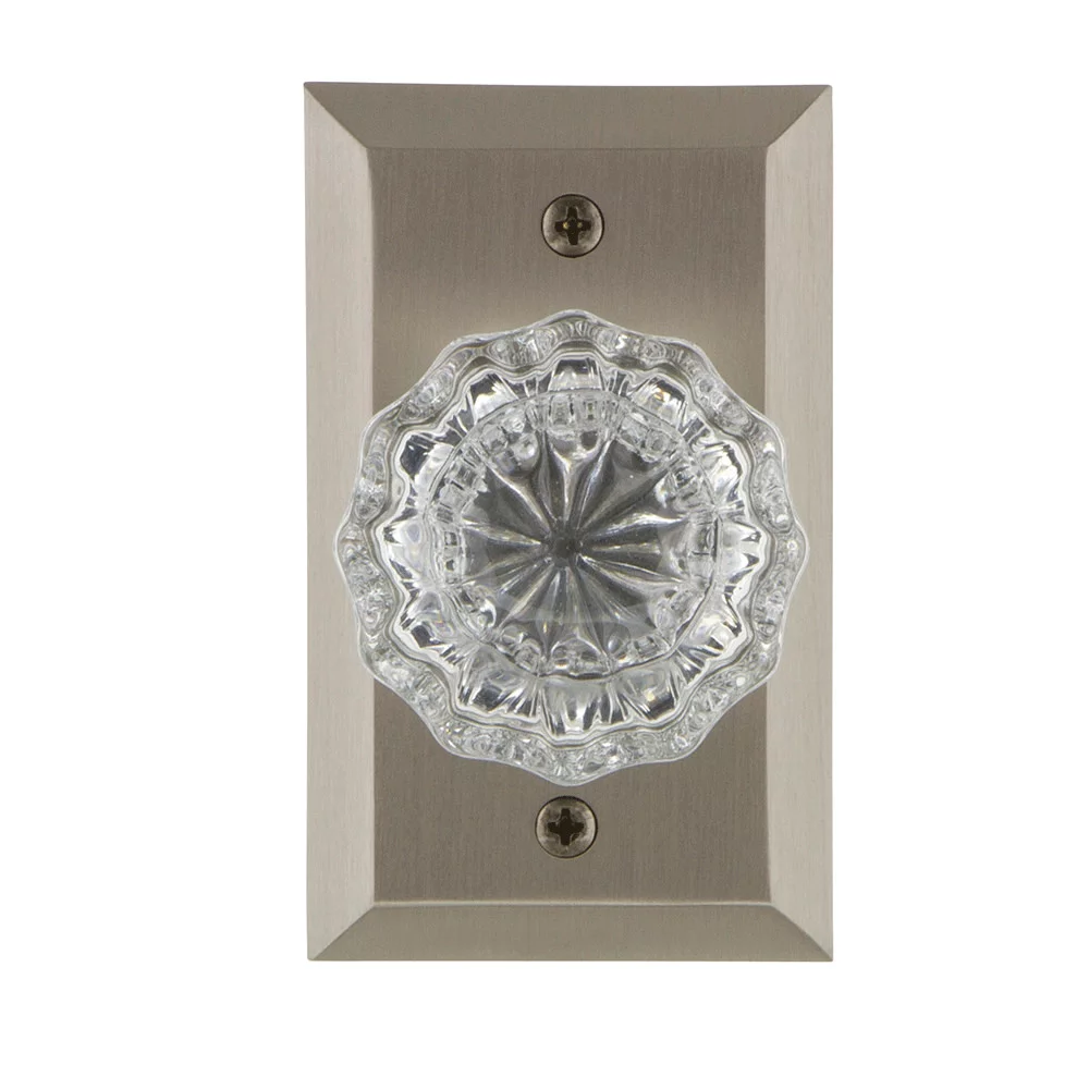 Nostalgic Warehouse Stucry_Sd_Nk Crystal Solid Brass Single Dummy Door Knob - Chrome