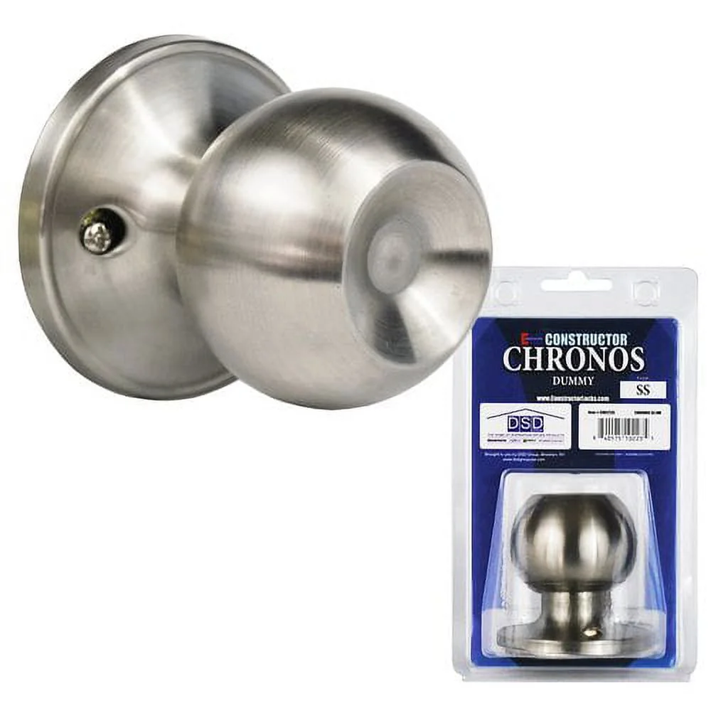 Constructor Chronos Decorative Dummy Door Knob Handle Polished Brass Finish
