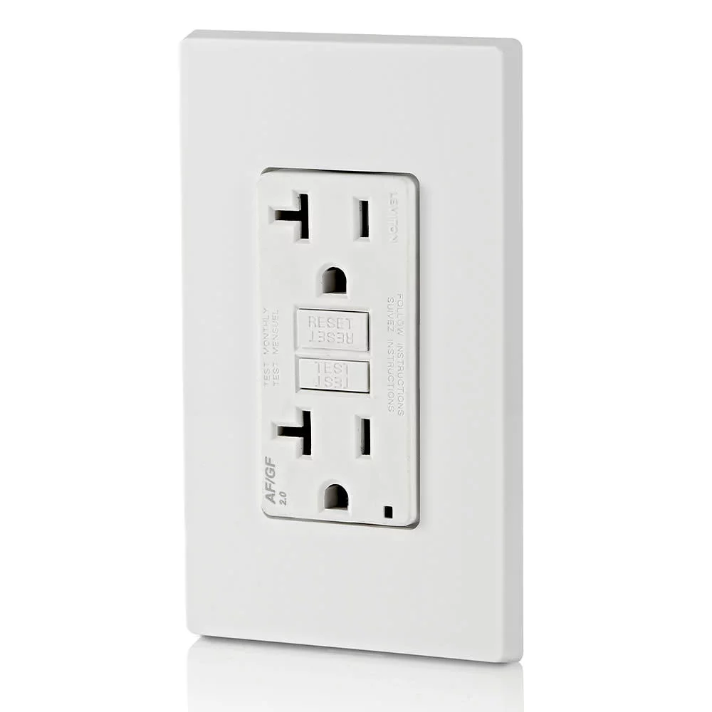 Leviton 3809514 20A, 125V 5-20R Decora AFCI & GFCI Dual Function Outlet, White