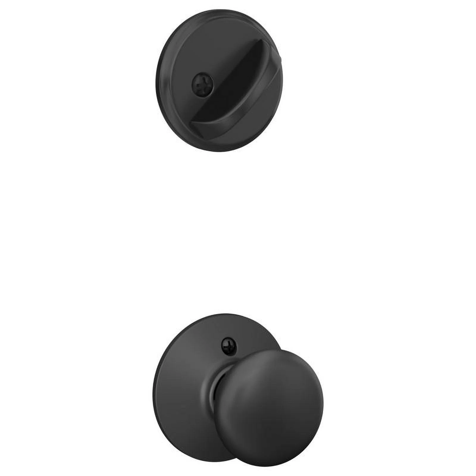 Schlage FB50NVPLY622 Combo Deadbolt/ Plymouth Knob Entry Lock, Matte Black - Quantity 1