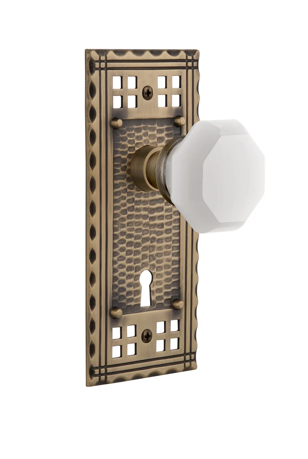 Nostalgic Warehouse Crawaw_Psg_238_Kh Craftsman Solid Brass Rose Passage Door Knob Set -