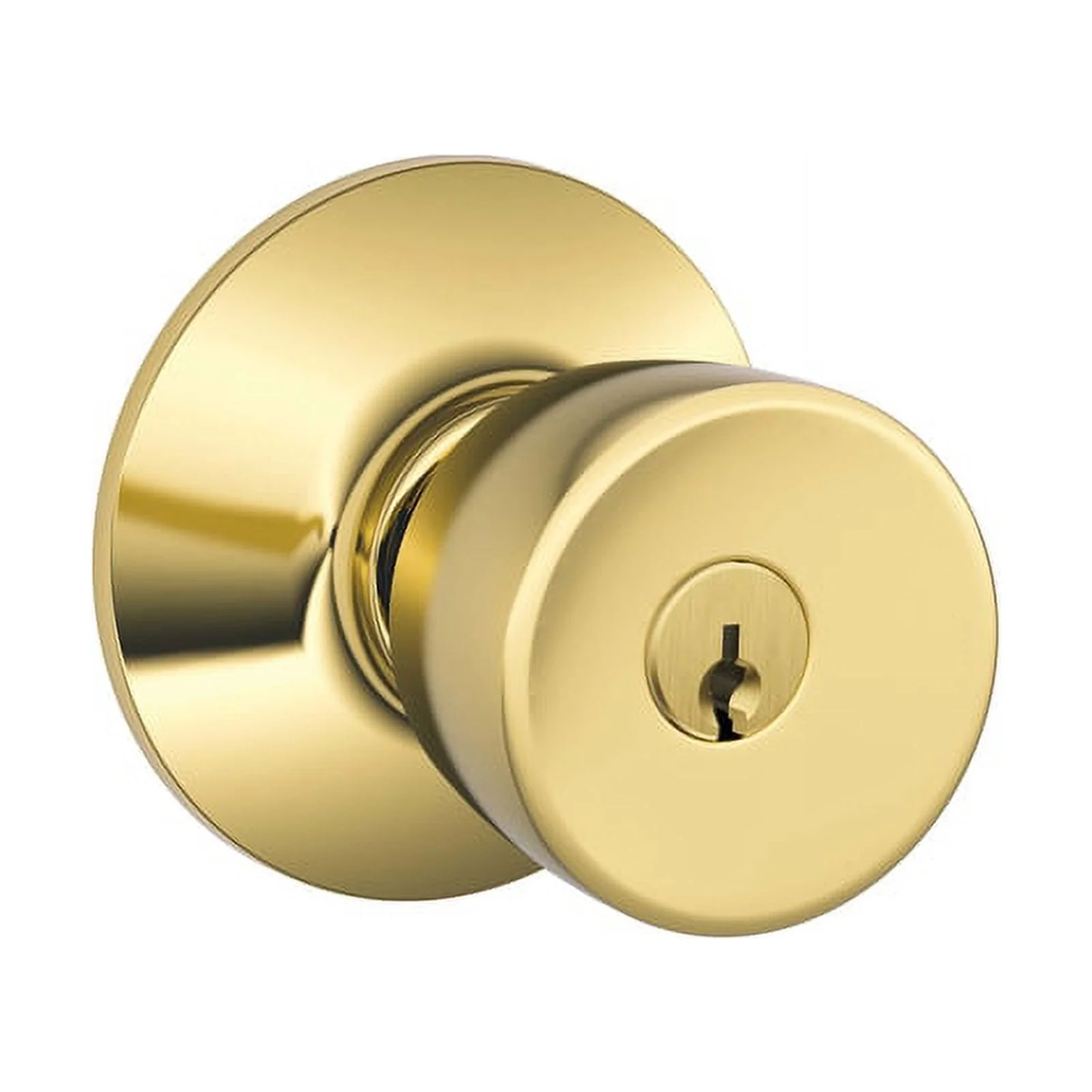 Schlage Bell Bright Brass Entry Lockset ANSI Grade 2 1-3/4 in.
